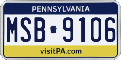 PA license plate MSB9106
