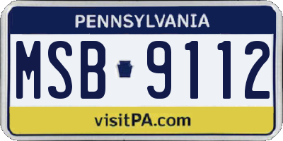 PA license plate MSB9112