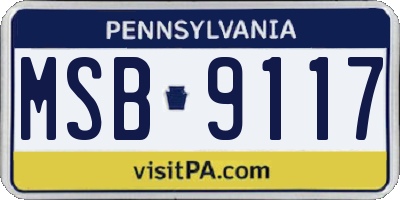 PA license plate MSB9117