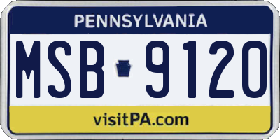 PA license plate MSB9120