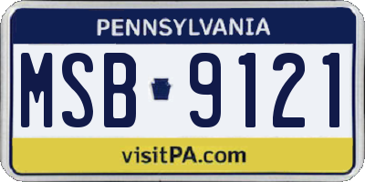 PA license plate MSB9121