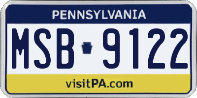 PA license plate MSB9122