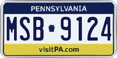 PA license plate MSB9124