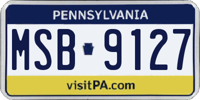 PA license plate MSB9127