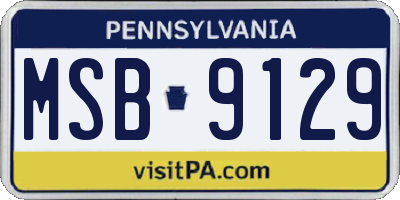 PA license plate MSB9129