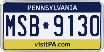 PA license plate MSB9130