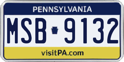 PA license plate MSB9132