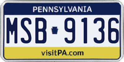 PA license plate MSB9136