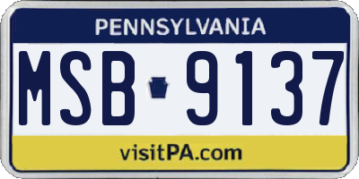PA license plate MSB9137
