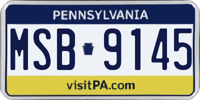 PA license plate MSB9145