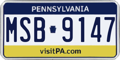 PA license plate MSB9147