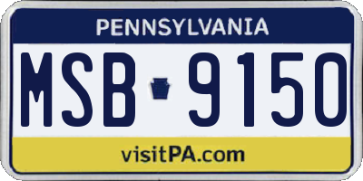 PA license plate MSB9150