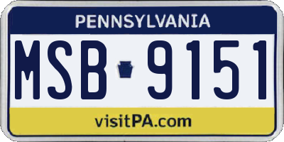 PA license plate MSB9151