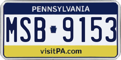 PA license plate MSB9153
