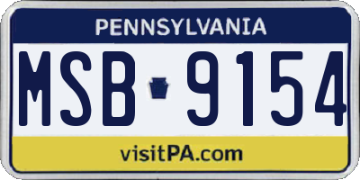 PA license plate MSB9154