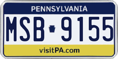 PA license plate MSB9155