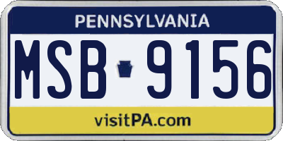 PA license plate MSB9156