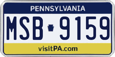 PA license plate MSB9159