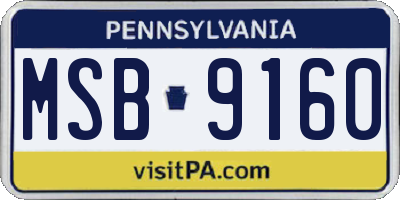 PA license plate MSB9160