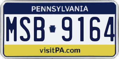 PA license plate MSB9164
