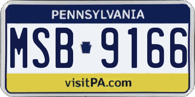 PA license plate MSB9166