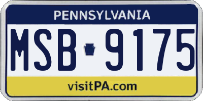 PA license plate MSB9175