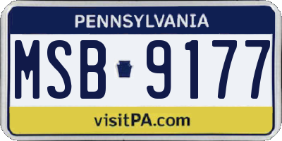PA license plate MSB9177