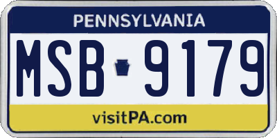PA license plate MSB9179