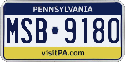 PA license plate MSB9180
