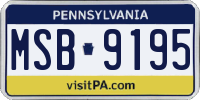 PA license plate MSB9195