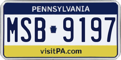 PA license plate MSB9197