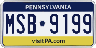 PA license plate MSB9199