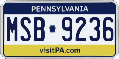 PA license plate MSB9236