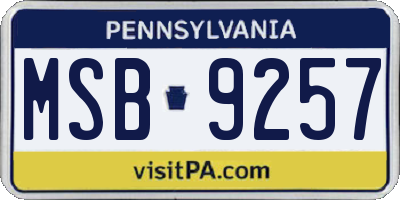 PA license plate MSB9257