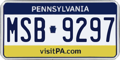 PA license plate MSB9297