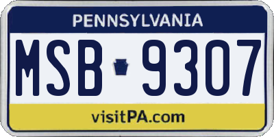 PA license plate MSB9307