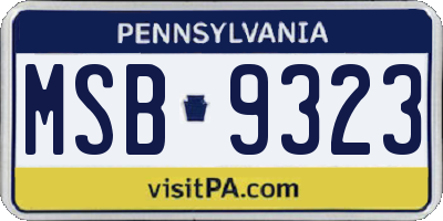 PA license plate MSB9323