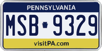 PA license plate MSB9329
