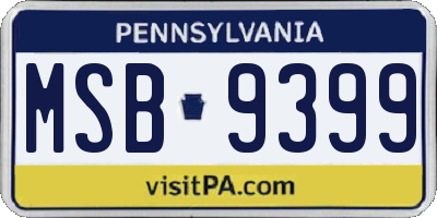 PA license plate MSB9399