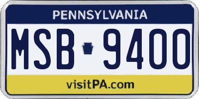 PA license plate MSB9400