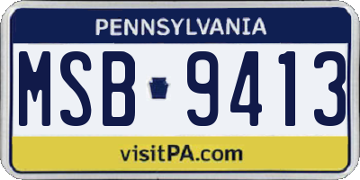 PA license plate MSB9413