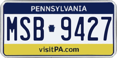 PA license plate MSB9427