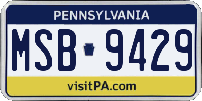 PA license plate MSB9429