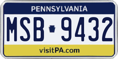 PA license plate MSB9432