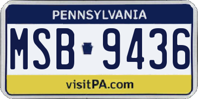 PA license plate MSB9436