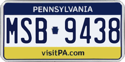 PA license plate MSB9438