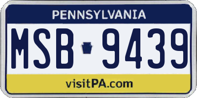 PA license plate MSB9439