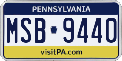 PA license plate MSB9440