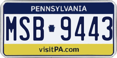 PA license plate MSB9443