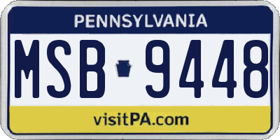 PA license plate MSB9448